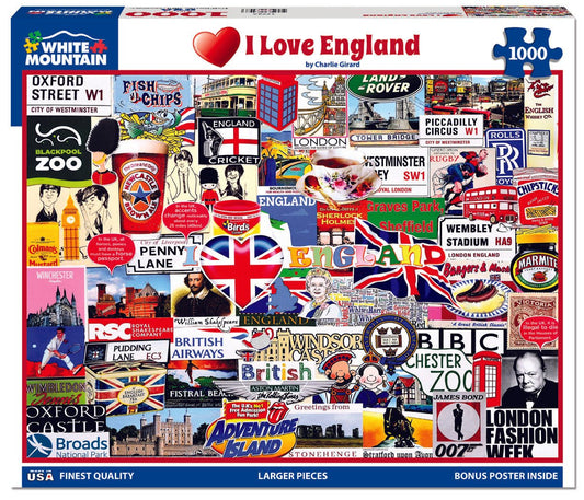 I Love England (1773pz) - 1000 Piece Jigsaw Puzzle