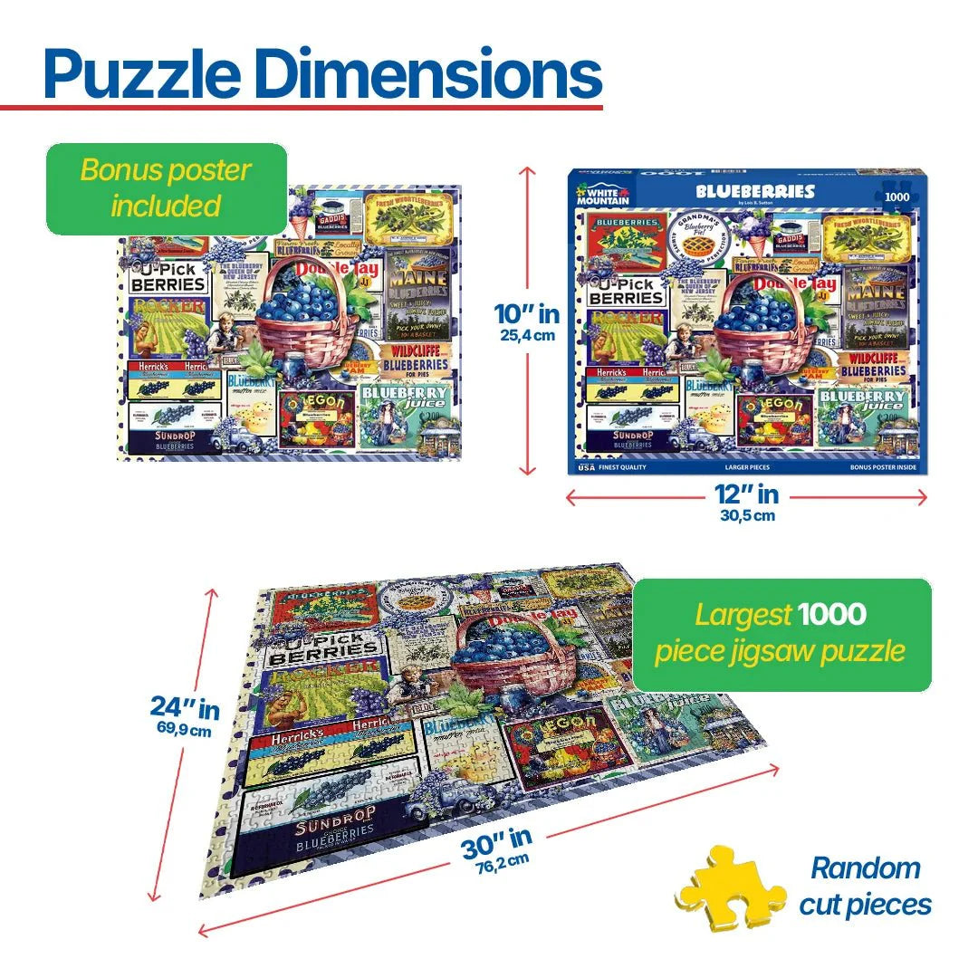 Blueberries (1879pz) - 1000 Piece Jigsaw Puzzle