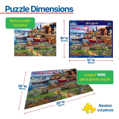 Boat Harbor (2109pz) - 1000 Piece Jigsaw Puzzle