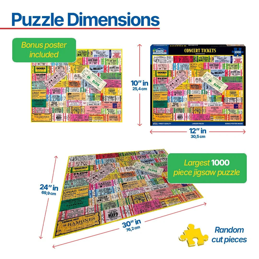 Concert Tickets (1844pz) - 1000 Piece Jigsaw Puzzle
