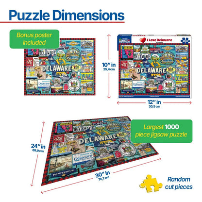 I Love Delaware (2108pz) - 1000 Piece Jigsaw Puzzle