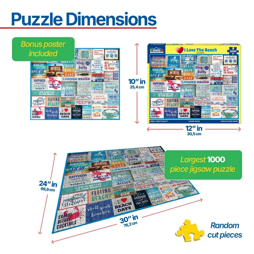 I Love The Beach (2073pz) - 1000 Piece Jigsaw Puzzle