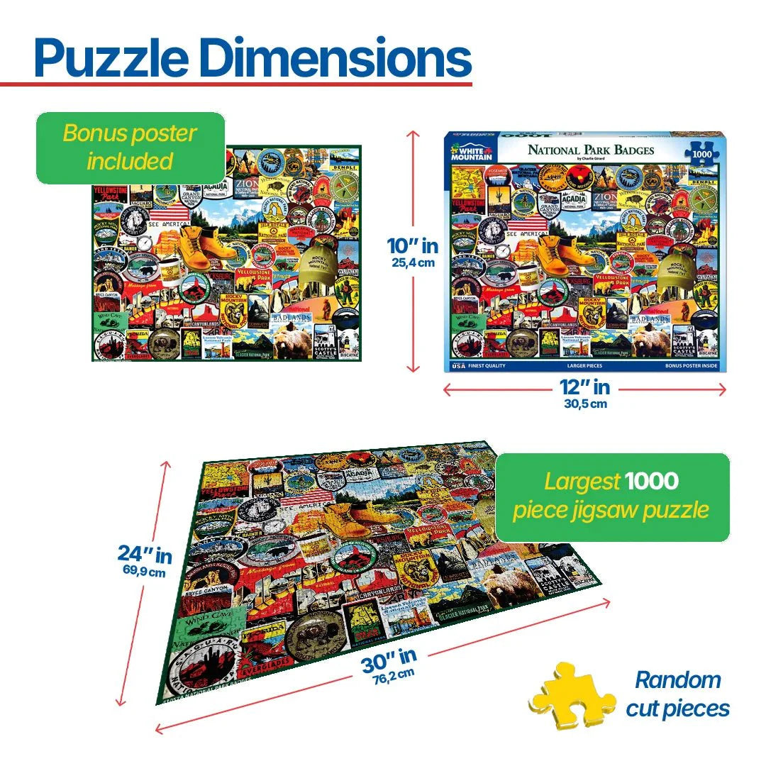 National Park Badges (1057pz) - 1000 Piece Jigsaw Puzzle