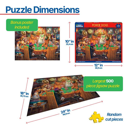 Poker Dogs (1852pz) - 500 Piece Jigsaw Puzzle