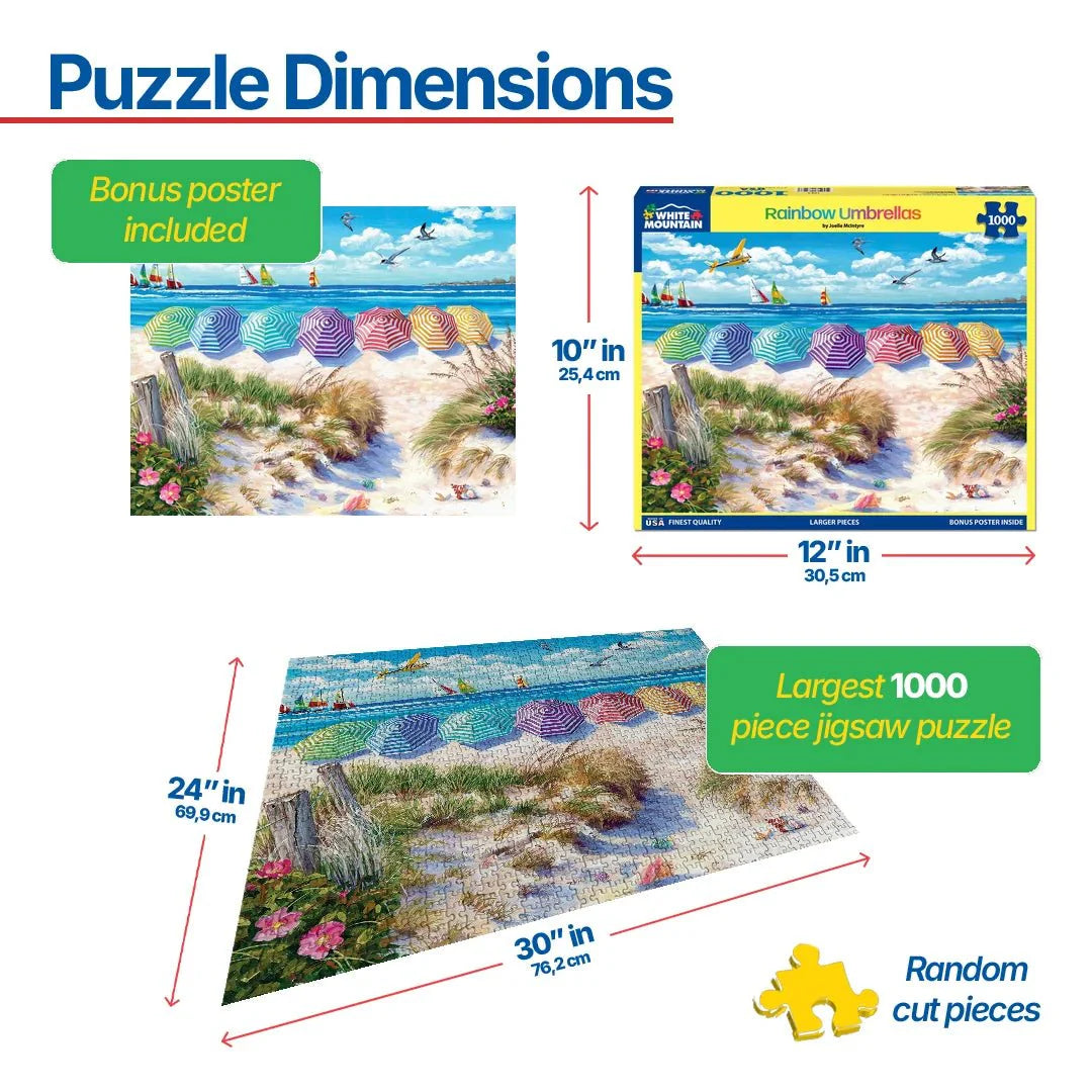 Rainbow Umbrellas (1954pz) - 1000 Piece Jigsaw Puzzle