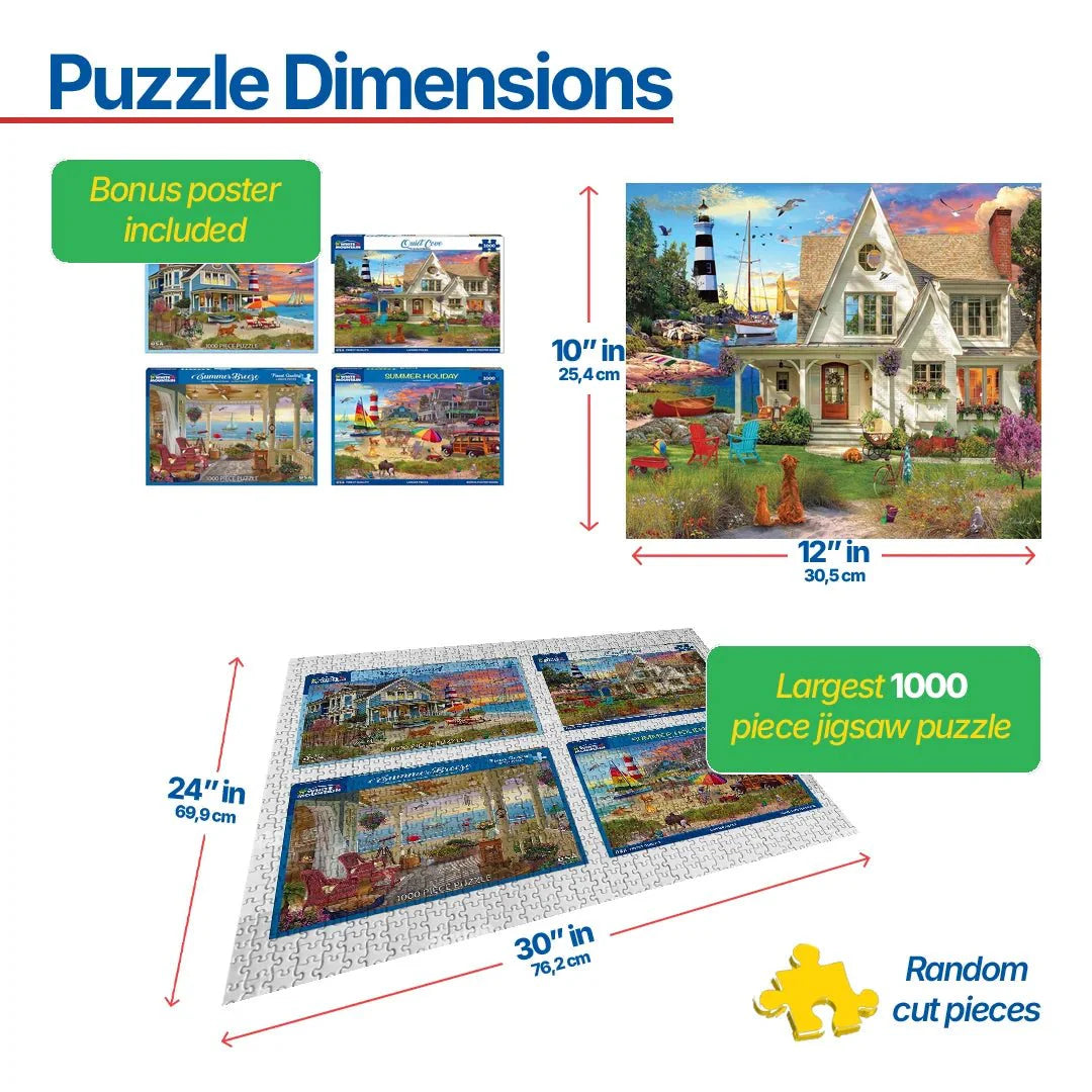 Set of 4: Artist David Maclean - Coastal Retreats Bundle 1000 piece