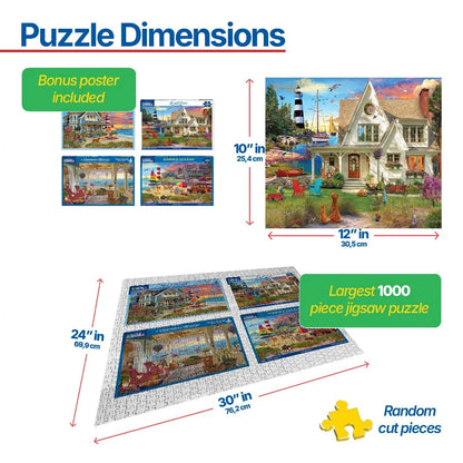 Set of 4: Artist David Maclean - Coastal Retreats Bundle 1000 piece