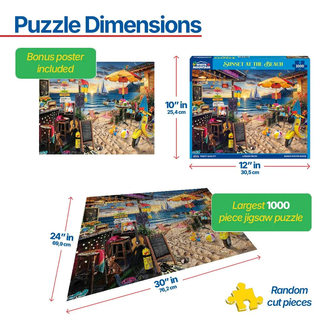Sunset At The Beach (2133pz) - 1000 Piece Jigsaw Puzzle