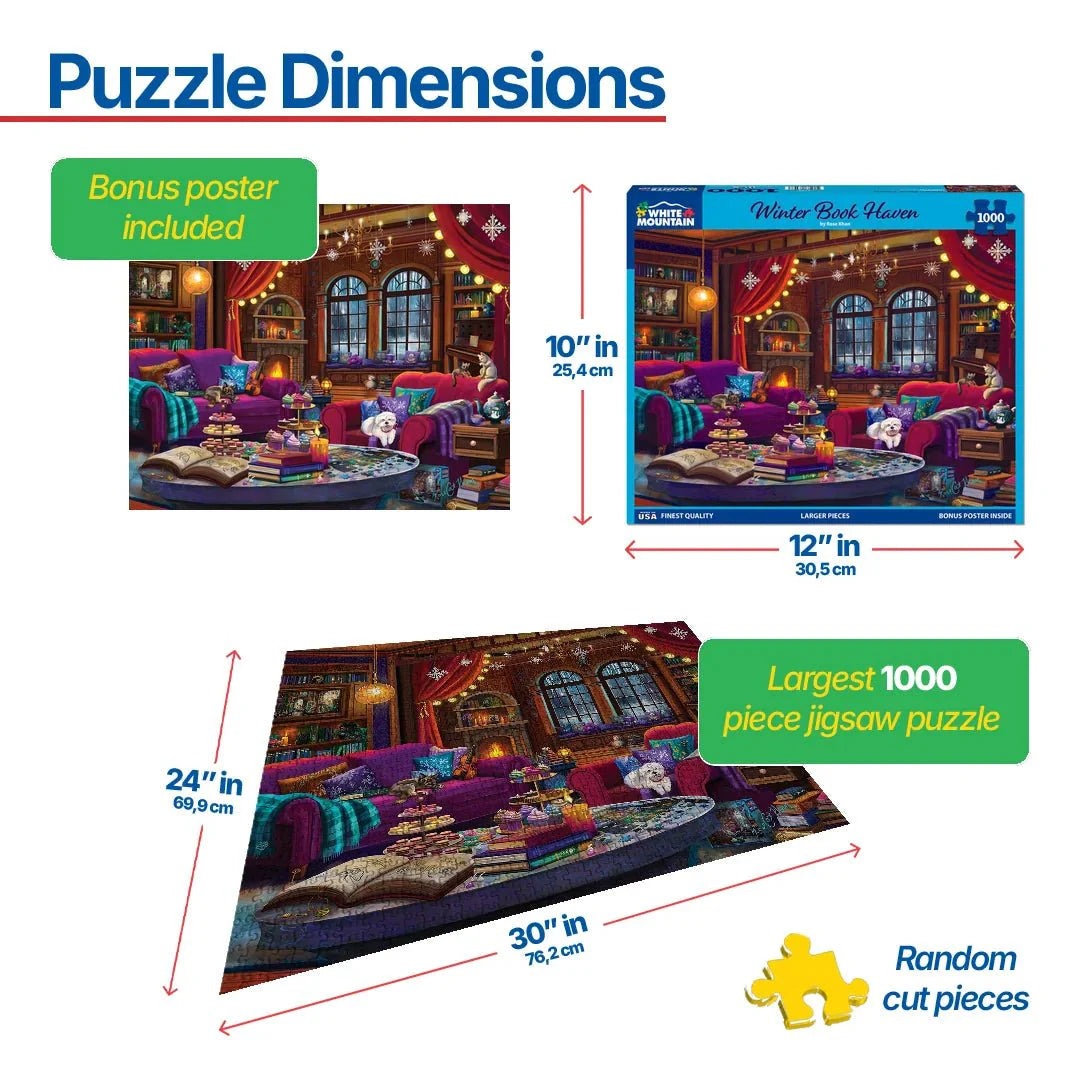 Winter Book Haven (2187pz) - 1000 Piece Jigsaw Puzzle